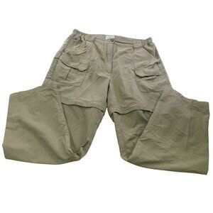 L L Bean Women's Convertible Utility Outdoor Zip Off Cargo Nylon Pants Large